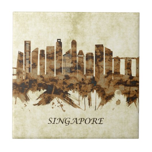 Singapore Cityscape Tegeltje (Voorkant)