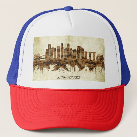 Singapore Cityscape Trucker Pet (Voorkant)