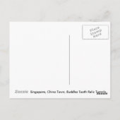 Singapore, de Tooth Relic Temple van Boeddha Briefkaart (Achterkant)