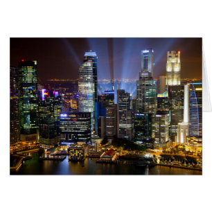Singapore downtown bij nacht