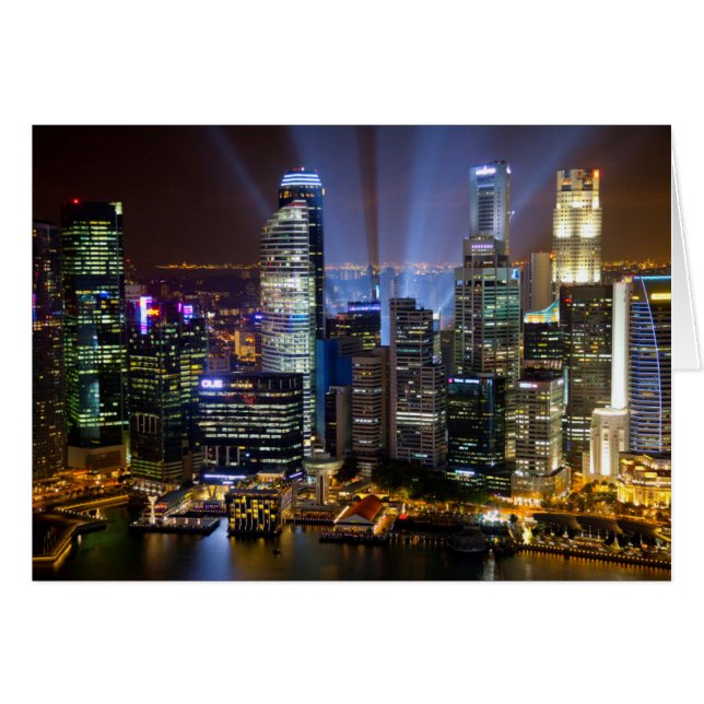 Singapore downtown bij nacht (Voorkant Horizontaal)