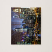 Singapore downtown bij nacht legpuzzel (Verticaal)