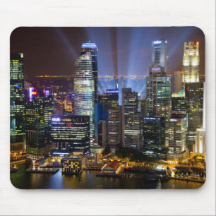Singapore downtown bij nacht muismat