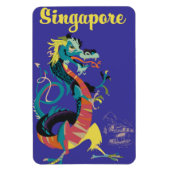 Singapore draak vintage reisposter magneet (Verticaal)
