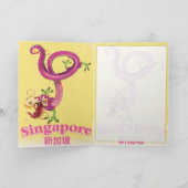 Singapore Dragon  vakantie poster Feestdagen Kaart (Binnen)