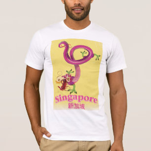 Singapore Dragon  vakantie poster T-shirt