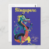 Singapore dragon vintage poster briefkaart (Voorkant / Achterkant)
