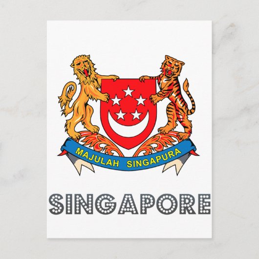 Singapore Emblem Briefkaart (Voorkant)