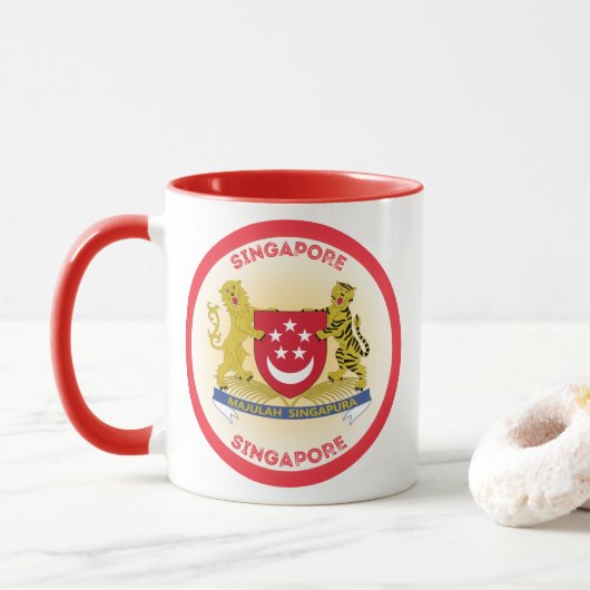 Singapore Erfgoed Embleem Mok (Met donut)