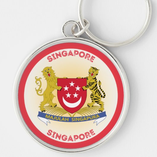 Singapore Erfgoed Embleem Sleutelhanger (Voorkant)