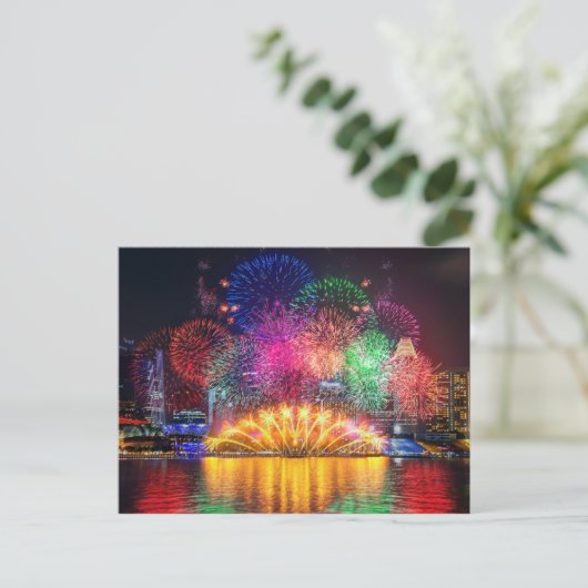 Singapore Fireworks Briefkaart (Staand voorkant)