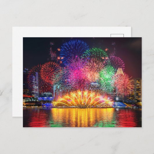 Singapore Fireworks Briefkaart (Voorkant / Achterkant)