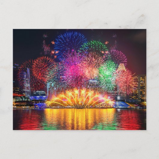 Singapore Fireworks Briefkaart (Voorkant)