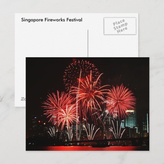 Singapore Fireworks Festival 1 Briefkaart (Voorkant / Achterkant)