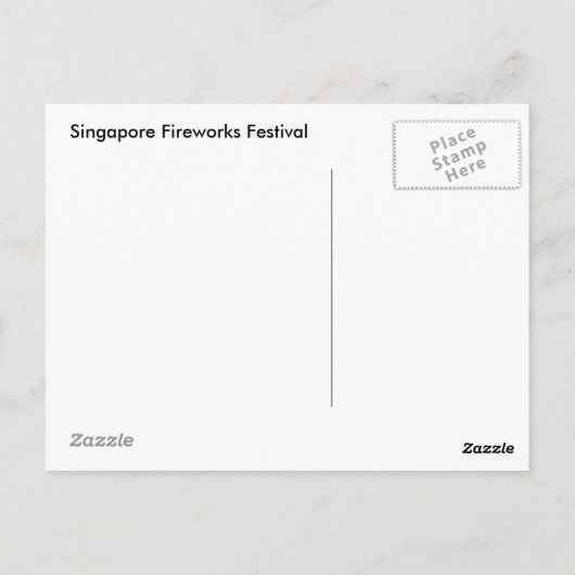 Singapore Fireworks Festival 2 Briefkaart (Achterkant)