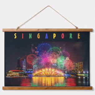Singapore Fireworks Hangend Wandkleed