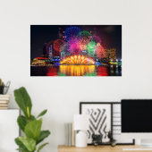 Singapore Fireworks-poster Poster (Thuiskantoor)