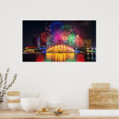 Singapore Fireworks-poster Poster (Keuken)