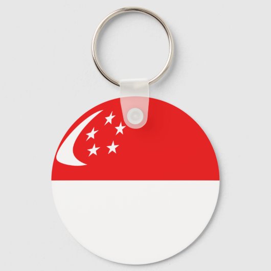 Singapore Fisheye Flag Sleutelhanger (Voorkant)