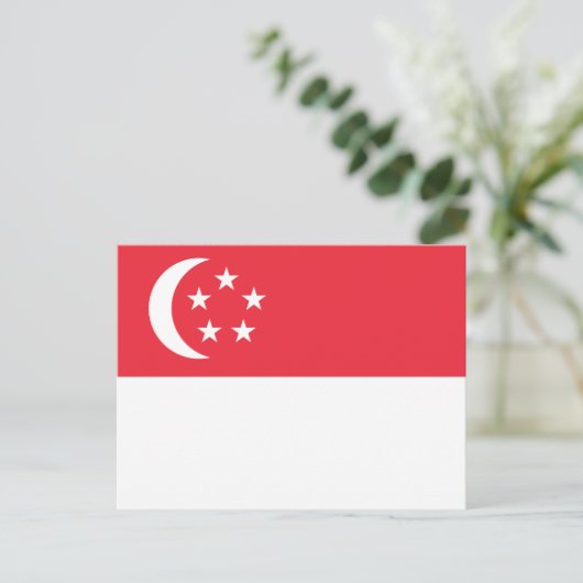 Singapore Flag Briefkaart (Staand voorkant)