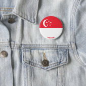 Singapore Flag Charming Patriotic Ronde Button 5,7 Cm (In situ)