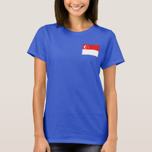 Singapore Flag en Map Dk T-Shirt