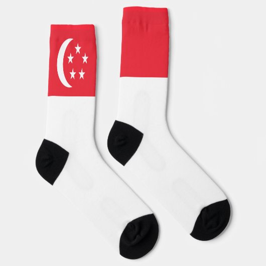 Singapore Flag Fun Singapore National Pride Sokken (Rechts)