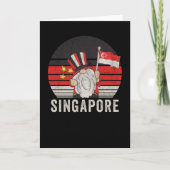 Singapore Flag - Funny Gnome -  Kaart (Voorkant)