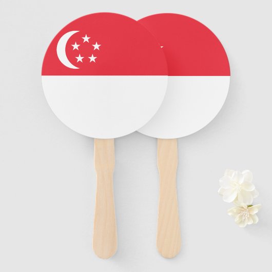 Singapore Flag Handwaaier (Voorkant en achterkant)
