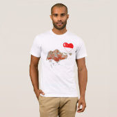 Singapore Flag Heart en Map T-Shirt (Voorkant volledig)