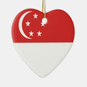Singapore Flag Heart Keramisch Ornament (Rechts)