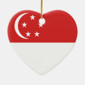 Singapore Flag Heart Keramisch Ornament (Achterkant)