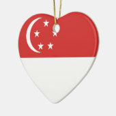 Singapore Flag Heart Keramisch Ornament (Links)