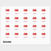 Singapore Flag Heart Ronde Sticker (Vel)