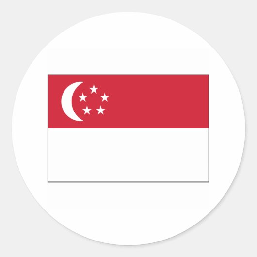 Singapore FLAG International Ronde Sticker (Voorkant)