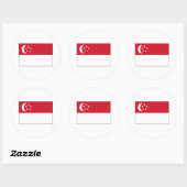 Singapore FLAG International Ronde Sticker (Vel)