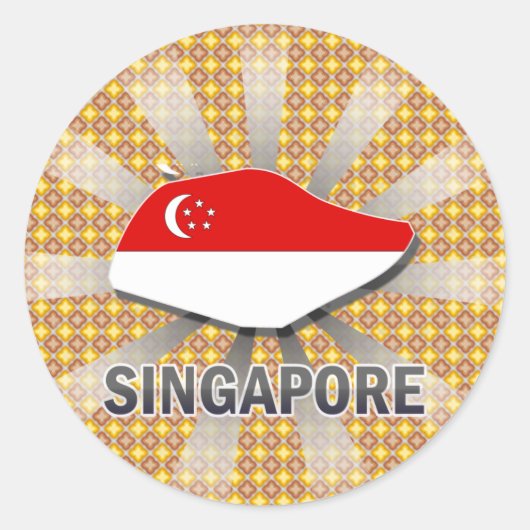 Singapore Flag Kaart 2.0 Ronde Sticker (Voorkant)