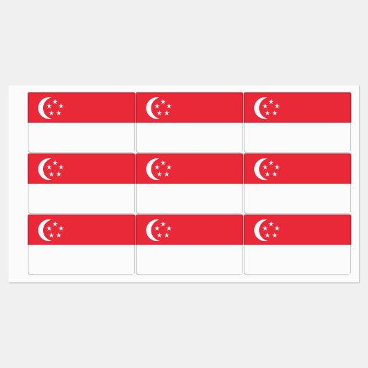 Singapore Flag Labels (Vel)