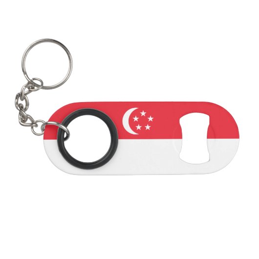 Singapore Flag Mini Flessenopener (Voorkant (Horizontaal))