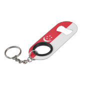 Singapore Flag Mini Flessenopener (Voorkant Gekanteld)