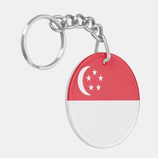 Singapore Flag Sleutelhanger (Voorkant Links)