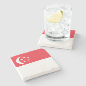 Singapore Flag Stenen Onderzetter (Zijkant)