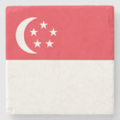 Singapore Flag Stenen Onderzetter (Voorkant)