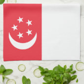 Singapore Flag Theedoek (Gevouwen)