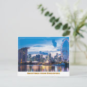 Singapore Flyer & Marina Bay Sands Modern Briefkaart (Staand voorkant)