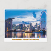 Singapore Flyer & Marina Bay Sands Modern Briefkaart (Voorkant)