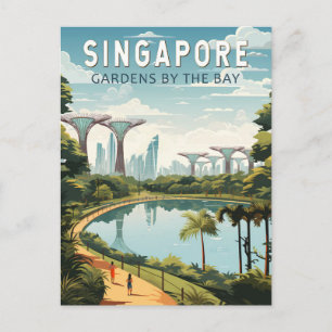 Singapore Gardens by the Bay Travel Art Vintage Briefkaart