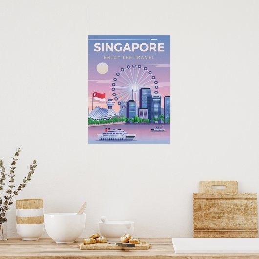 Singapore geniet van de reis poster (Keuken)