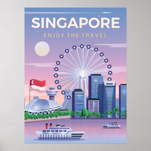 Singapore geniet van de reis poster (Voorkant)