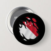 Singapore Geripte vlag Ronde Button 7,6 Cm (Voorkant /achterkant)